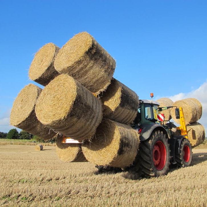 Octa-Quad Bale Handling System - front and rear sections for carrying 12 round bales or 6 Heston bales at a time.